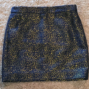 J. Crew Blue and Gold Mini Skirt Holiday Party